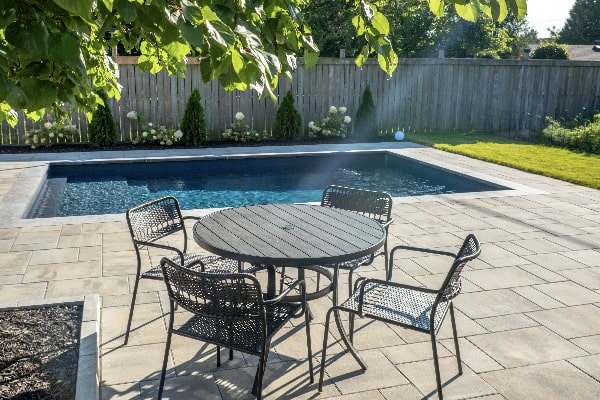 Beautiful Garden, Landscaping and Pool in Hamilton, Ontario. Build by Boulder Design.