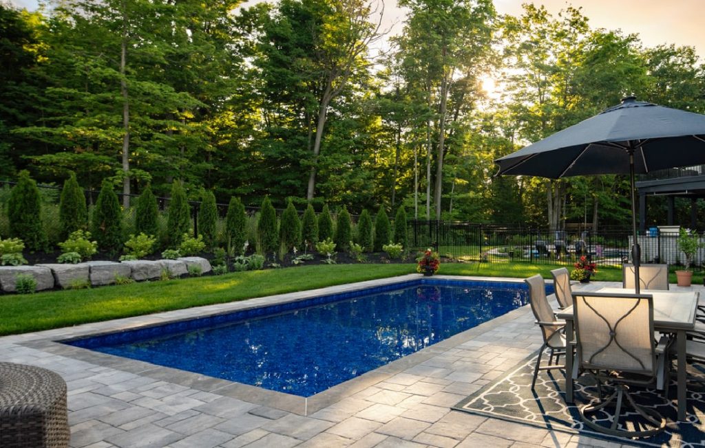 Beautiful Beamsville Pool Construction by Boulder Design Pool & Landscaping