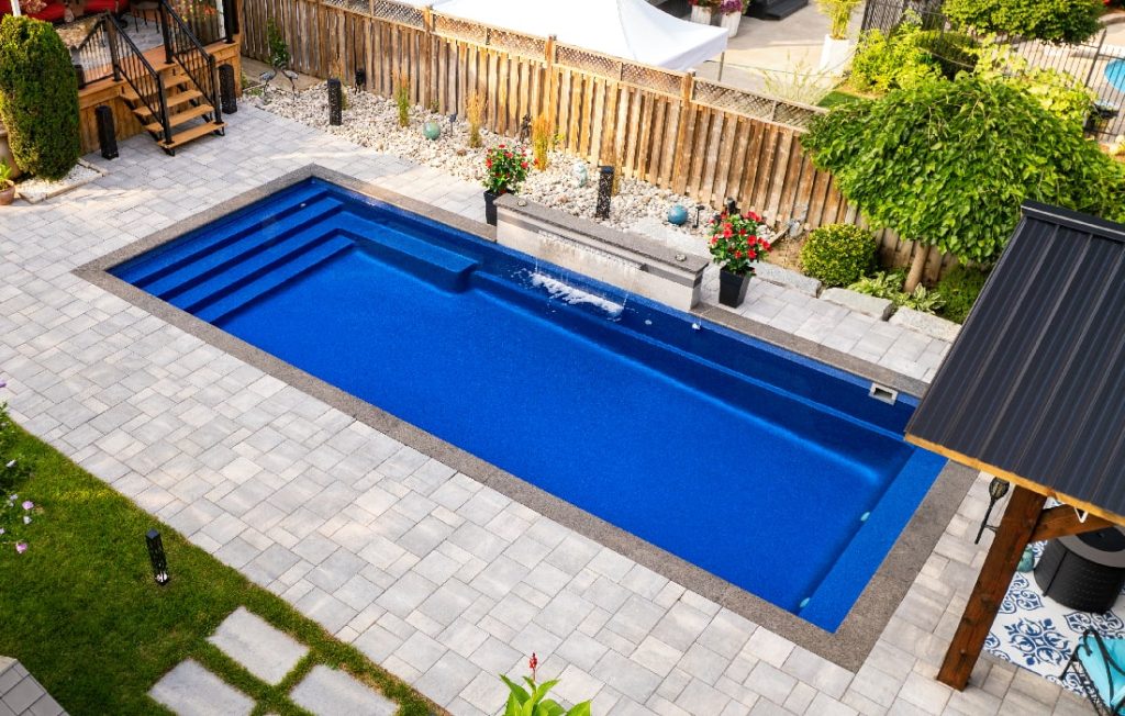 Fiberglass Pool 33x14 Installed by Boulder Design Pool & Landscaping
