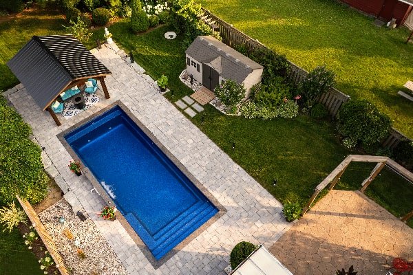 Fiberglass Pool 33x14 Installed by Boulder Design Pool & Landscaping