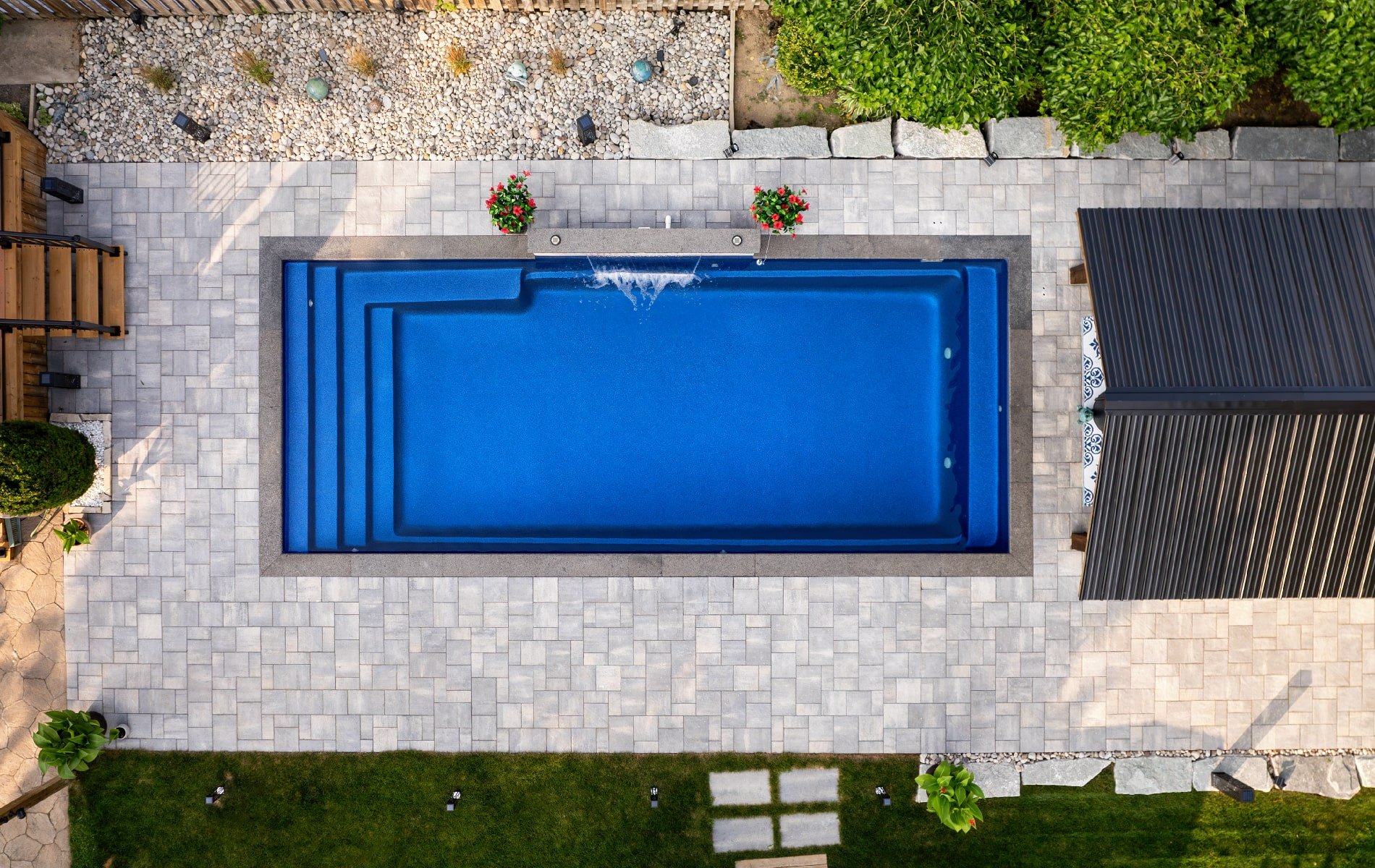 Fiberglass Pool 33x14 Installed by Boulder Design Pool & Landscaping