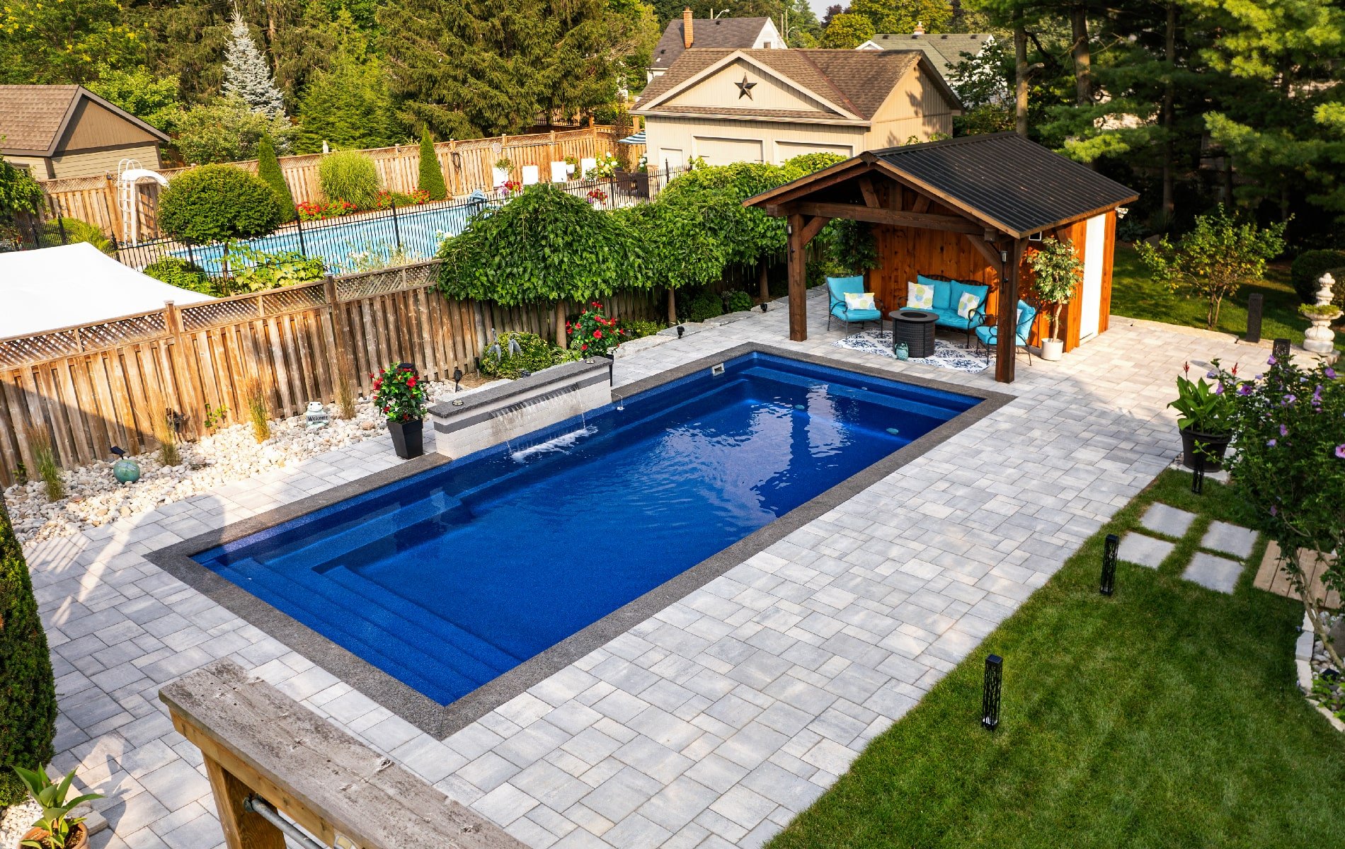 Fiberglass Pool 33x14 Installed by Boulder Design Pool & Landscaping