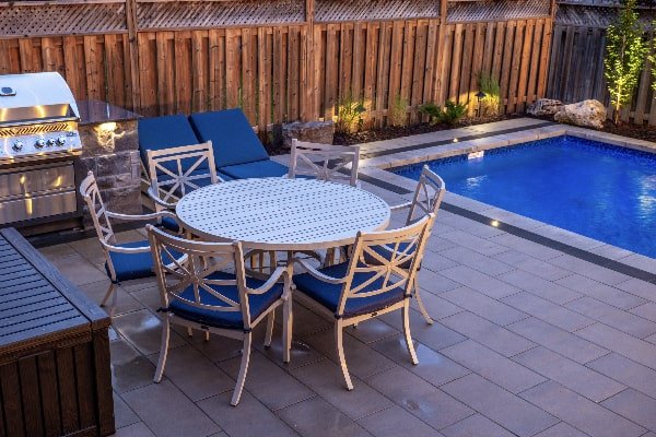 Oakville backyard transformation and pool installation by Boulder Design