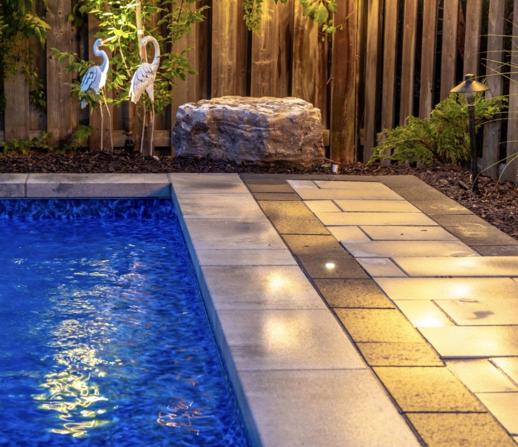 Oakville backyard transformation and pool installation by Boulder Design