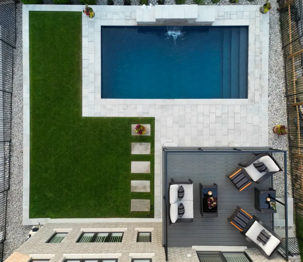 Boulder Design Pools & Landscapes, Beamsville, Ontario Front and Backyard Pool Install and Landscaping