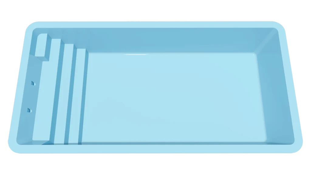 Rectangular Fiberglass Pentarm Pool Installed by Boulder Design